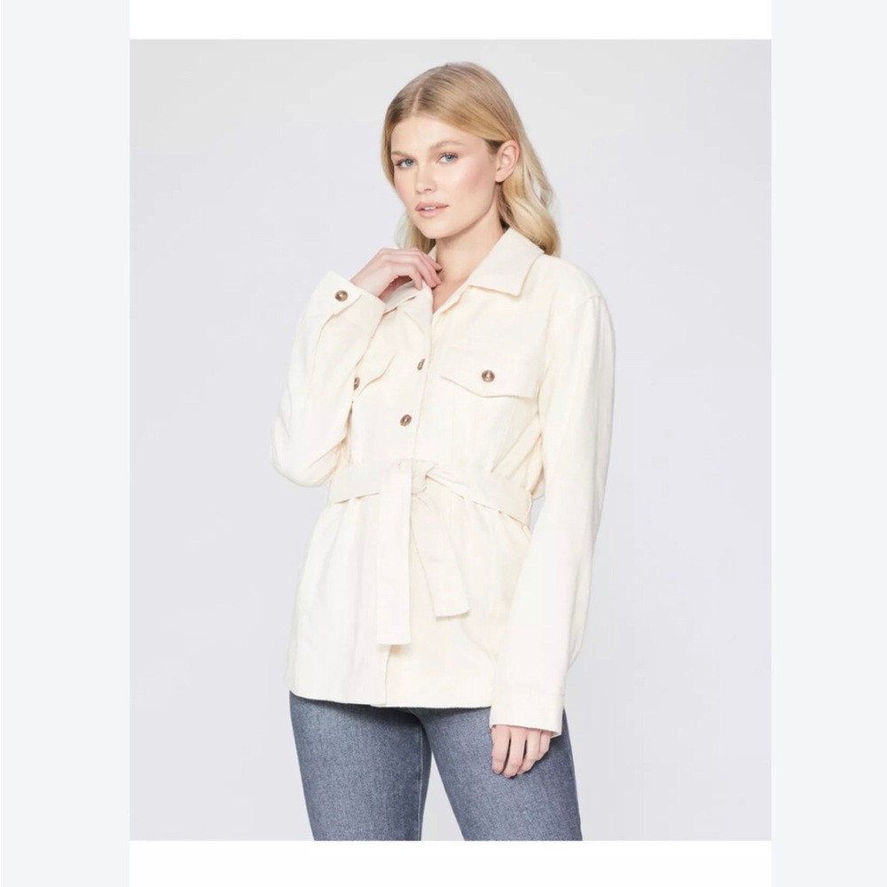 *NWT* PAIGE Women’s M Jansyn Shacket Oversized Jacket w/Belt in Ecru Twill
